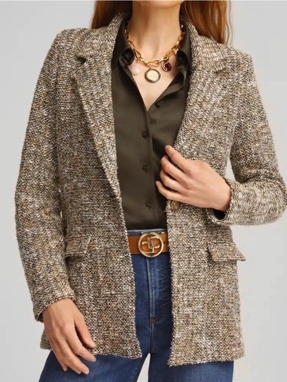 NWT Chico's Tweed Sweater Blazer Size XL Retail $149.00